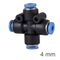 Pu Hose Fitting 4 Way Connector 4mm